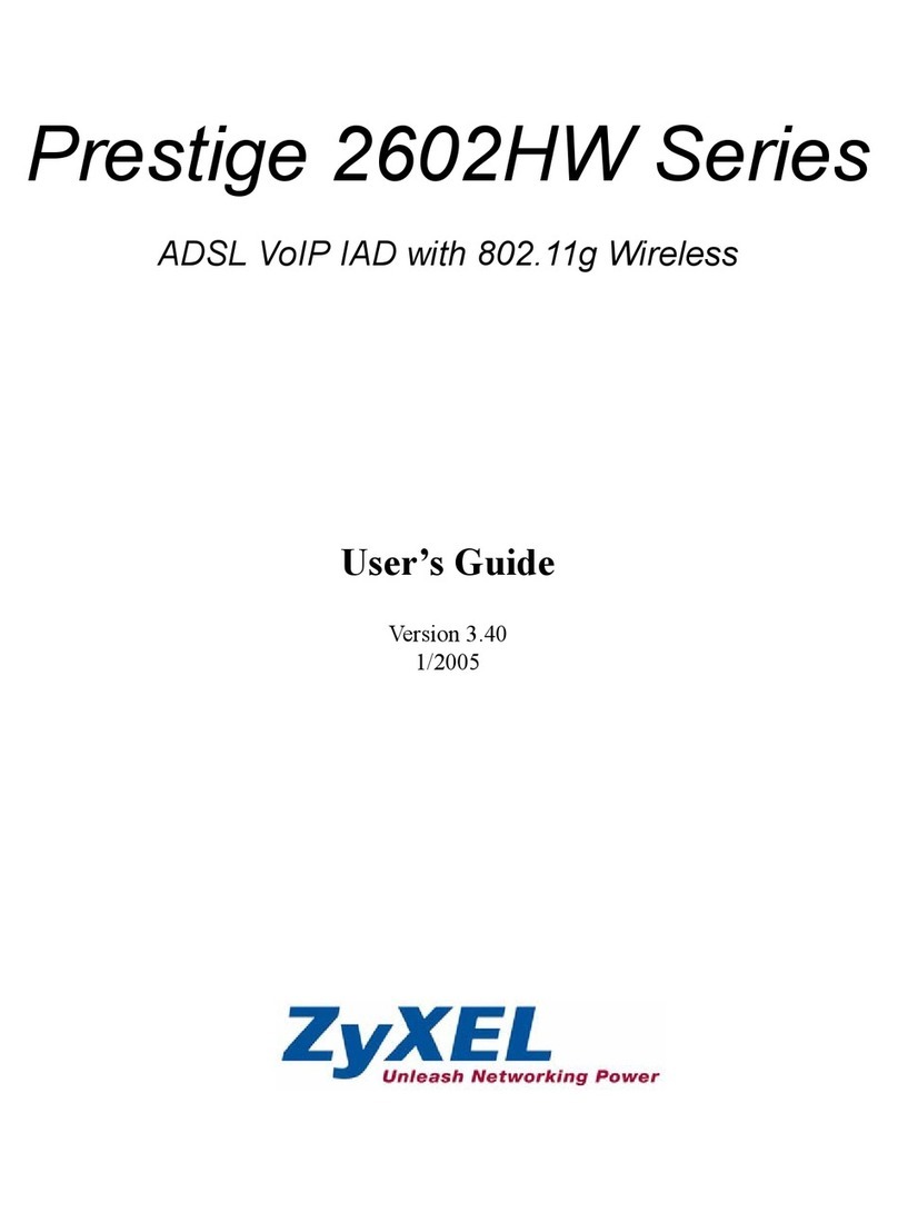 ZyXEL Communications ADSL VoIP IAD with 802.11g Wireless 2602HW... User manual ZyXEL Communications ADSL VoIP IAD with 802.11g Wireless 2602HW... User manual