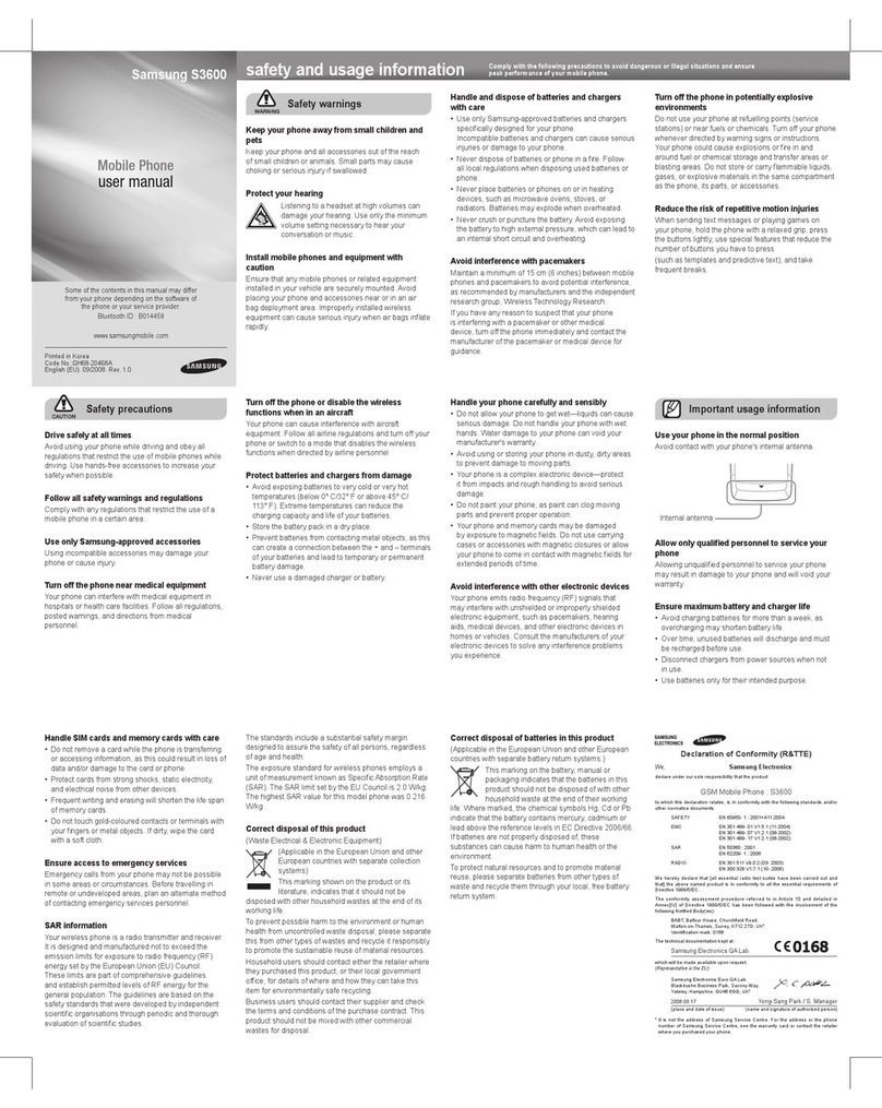 Samsung GT-S3600I User manual