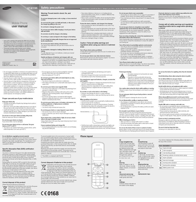 Samsung GT-E1195 User manual
