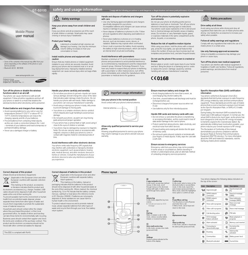Samsung GT-S3100 User manual