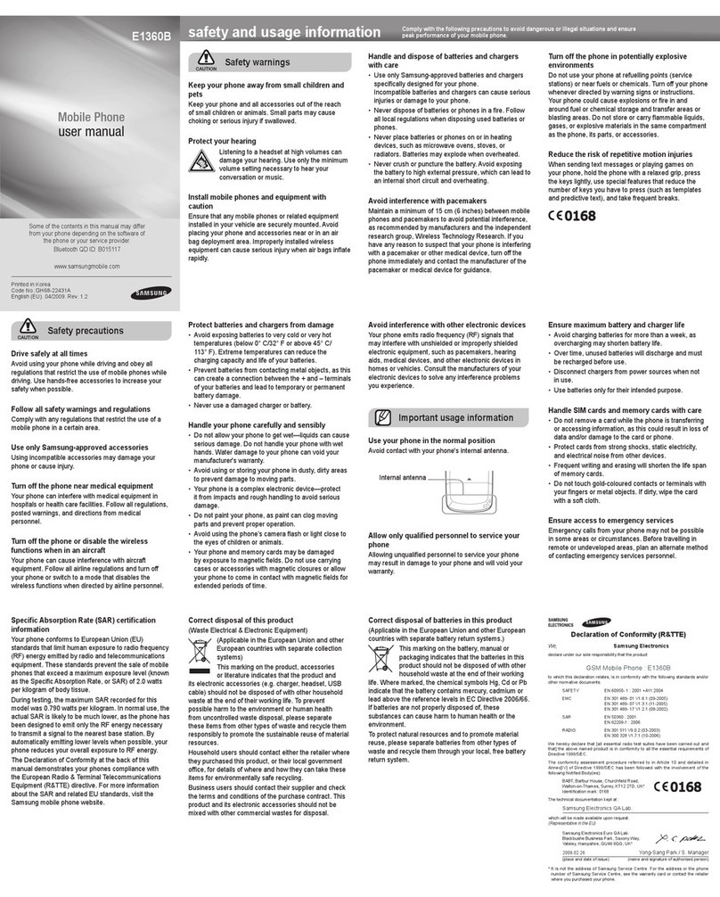 Samsung GT-E1360 User manual