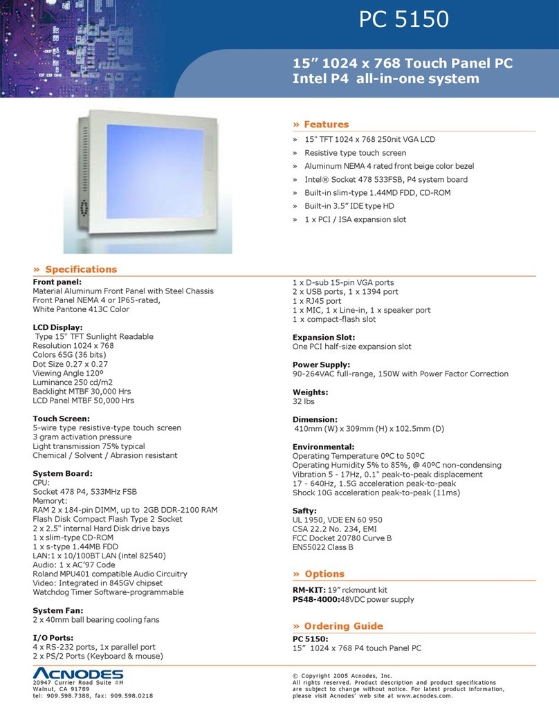 Acnodes PC 5150 User manual Acnodes PC 5150 User manual