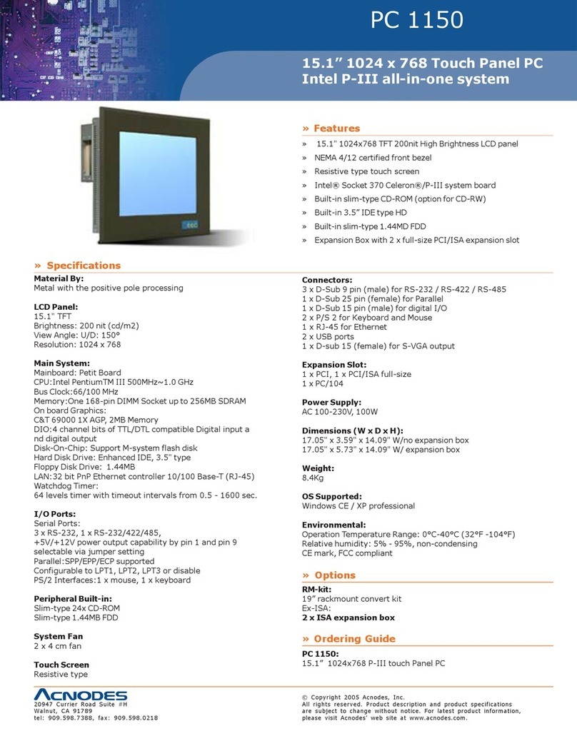 Acnodes PC 1150 Specifications