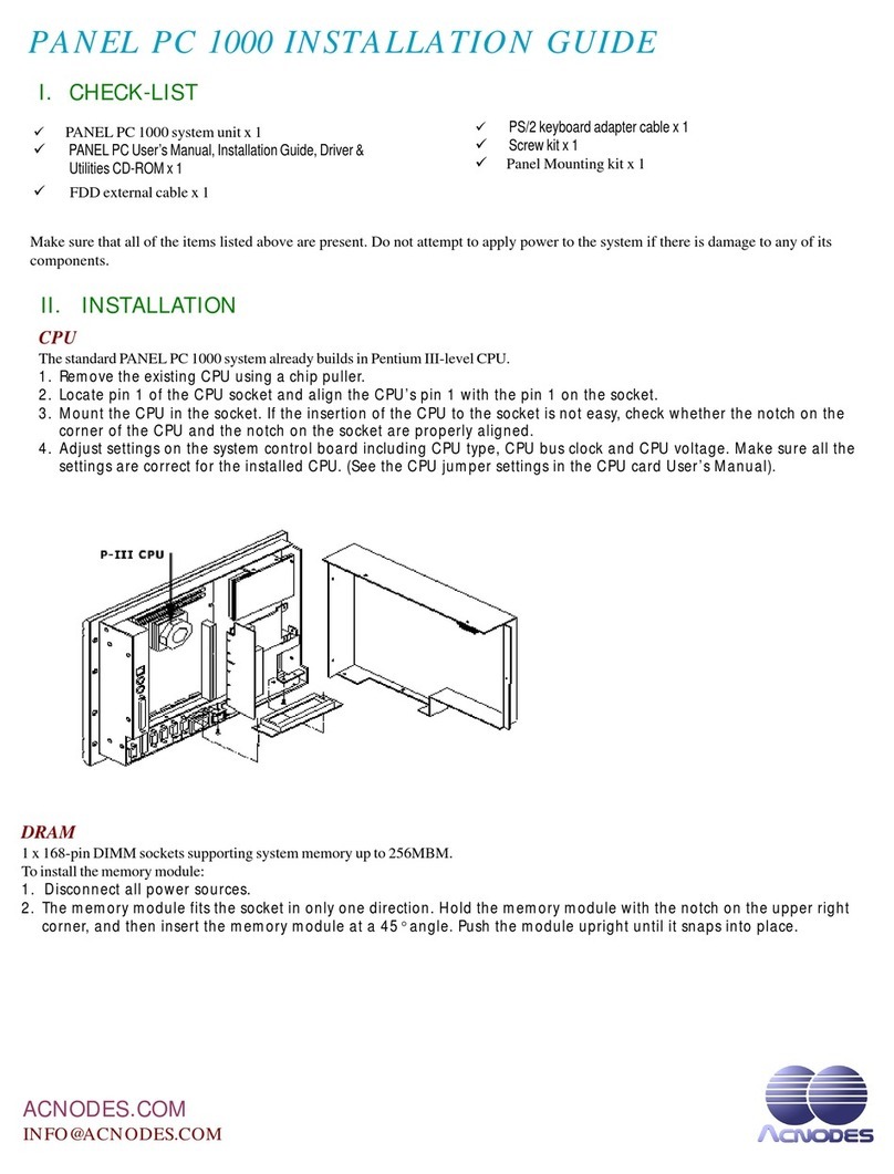 Acnodes PANEL PC 1000 installation guide