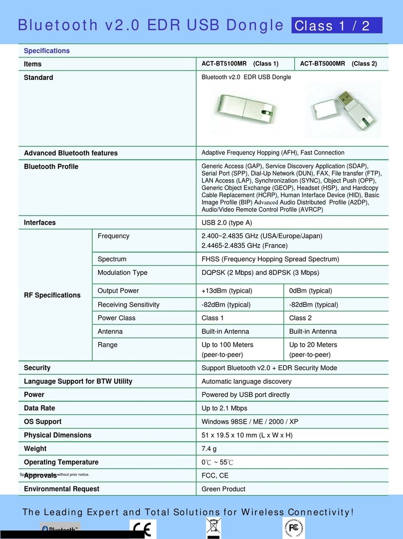 ACTiSYS BT5000MR Specifications