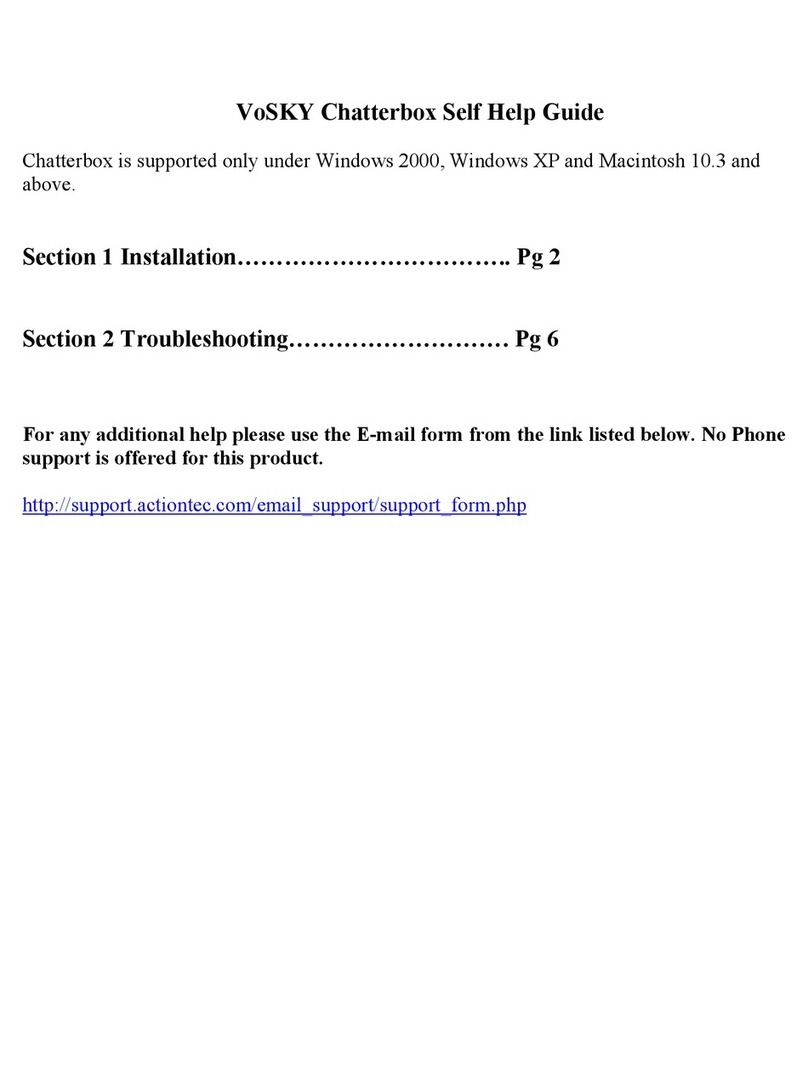ActionTec VoSKY Chatterbox Installation and troubleshooting guide ActionTec VoSKY Chatterbox Installation and troubleshooting guide