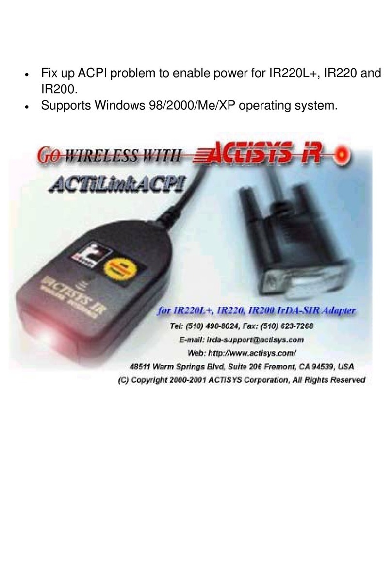 ACTiSYS IR200L User manual ACTiSYS IR200L User manual