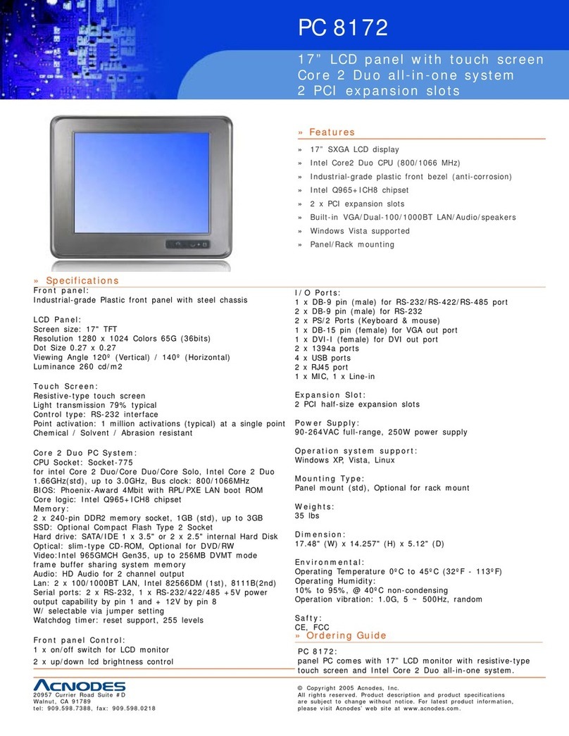 Acnodes PC 8172 Specifications