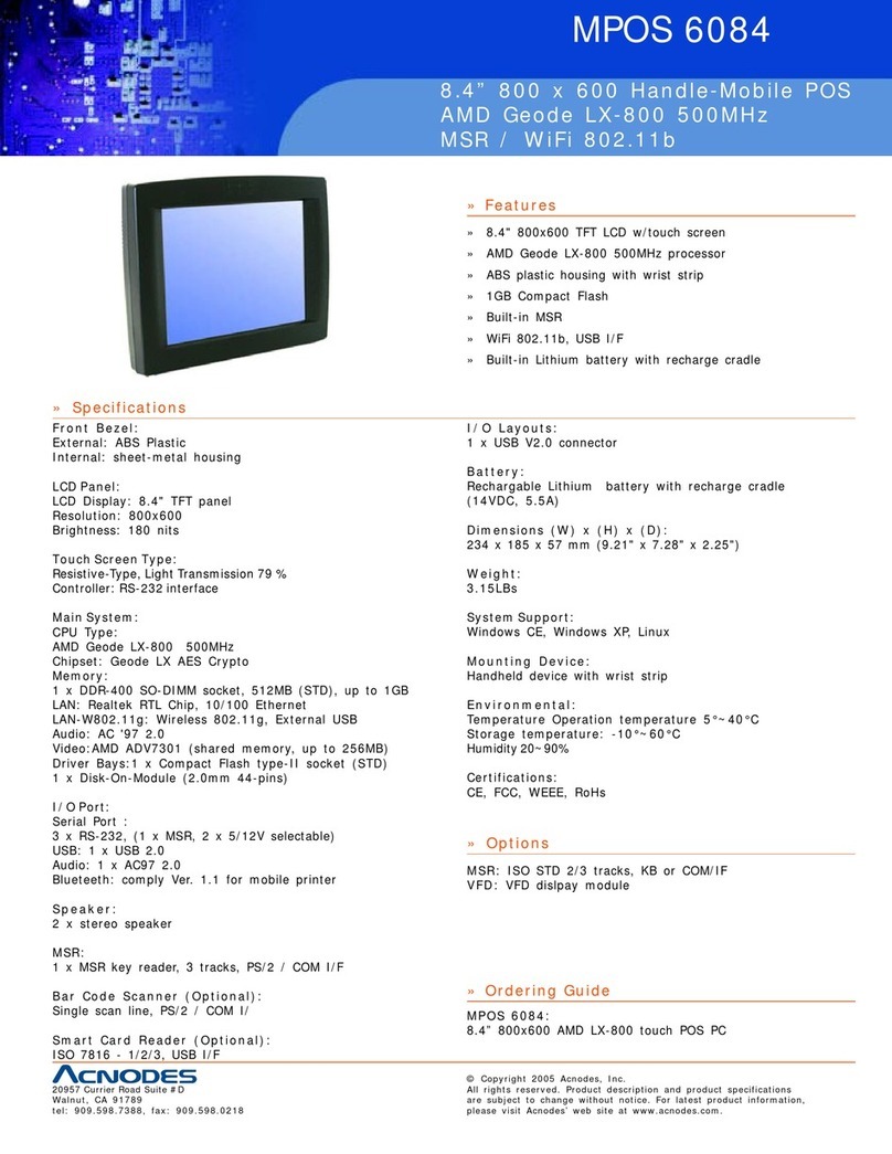 Acnodes MPOS 6084 Specifications Acnodes MPOS 6084 Specifications