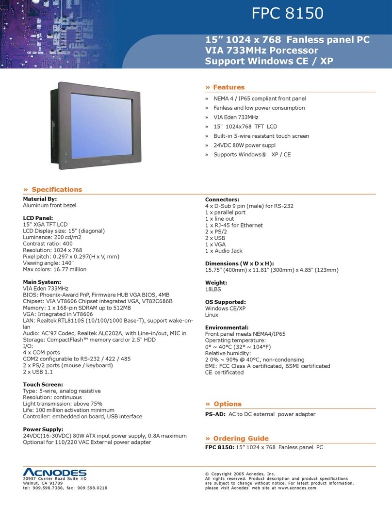 Acnodes FPC 8150 User manual Acnodes FPC 8150 User manual