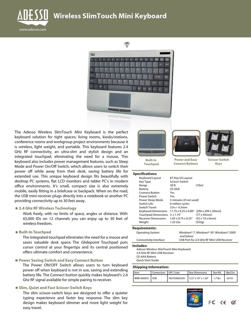 Adesso WKB-4000BM Owner's manual