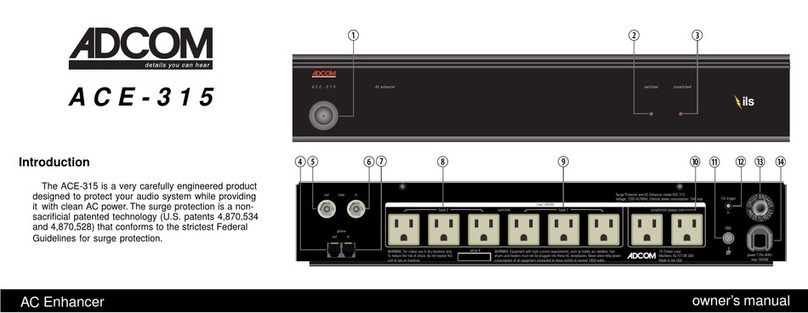 Adcom ACE-315 owner's manual