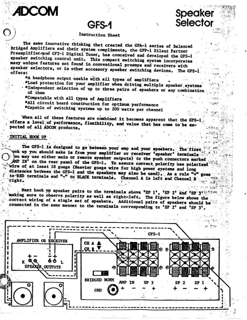 Adcom GFS-1 User manual Adcom GFS-1 User manual