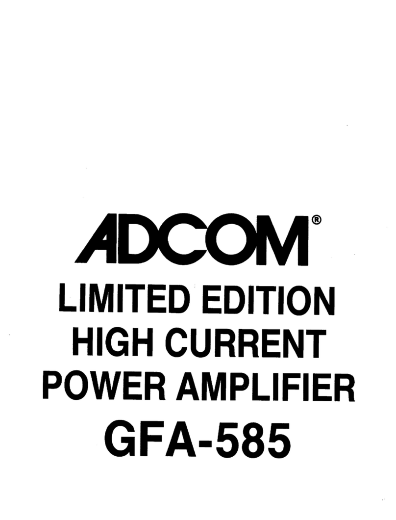 Adcom GFA-585 User manual Adcom GFA-585 User manual