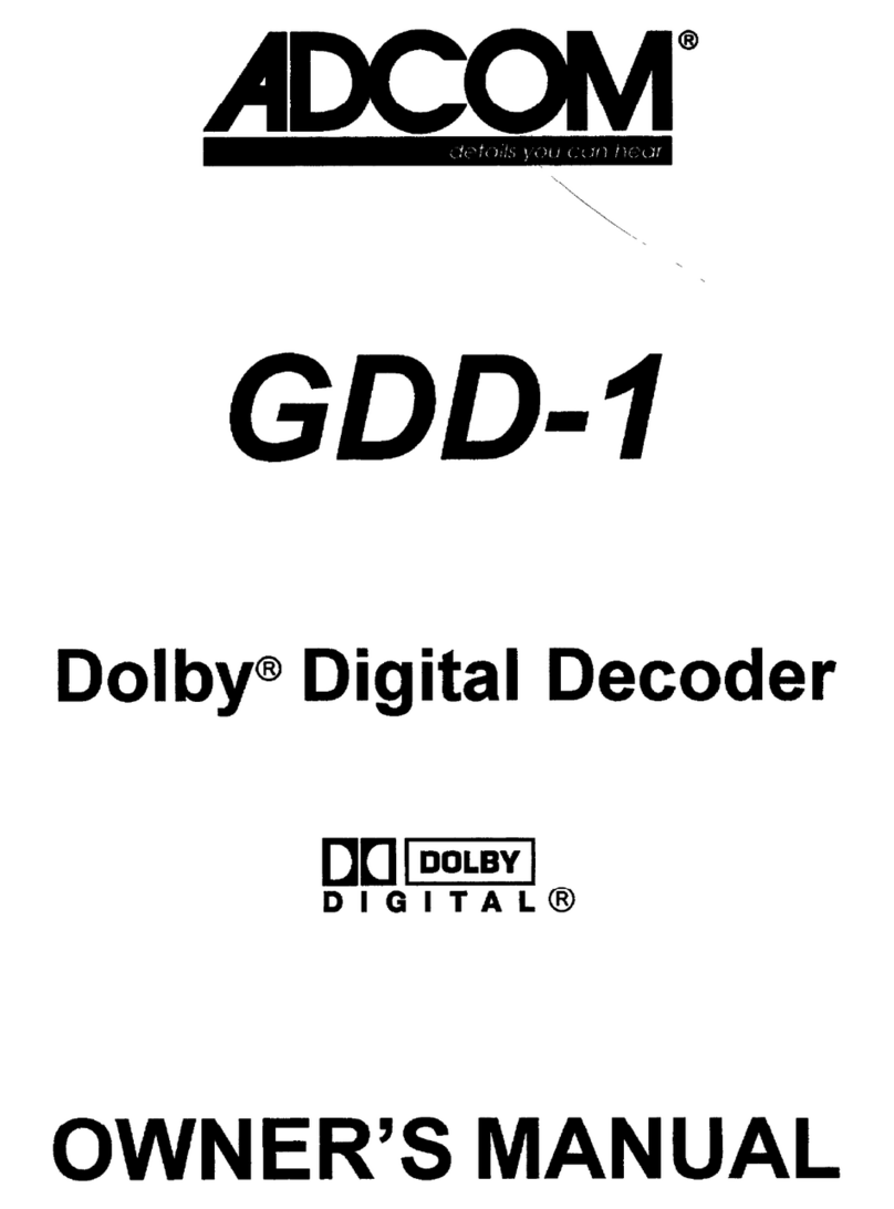 Adcom GDD-1 User manual
