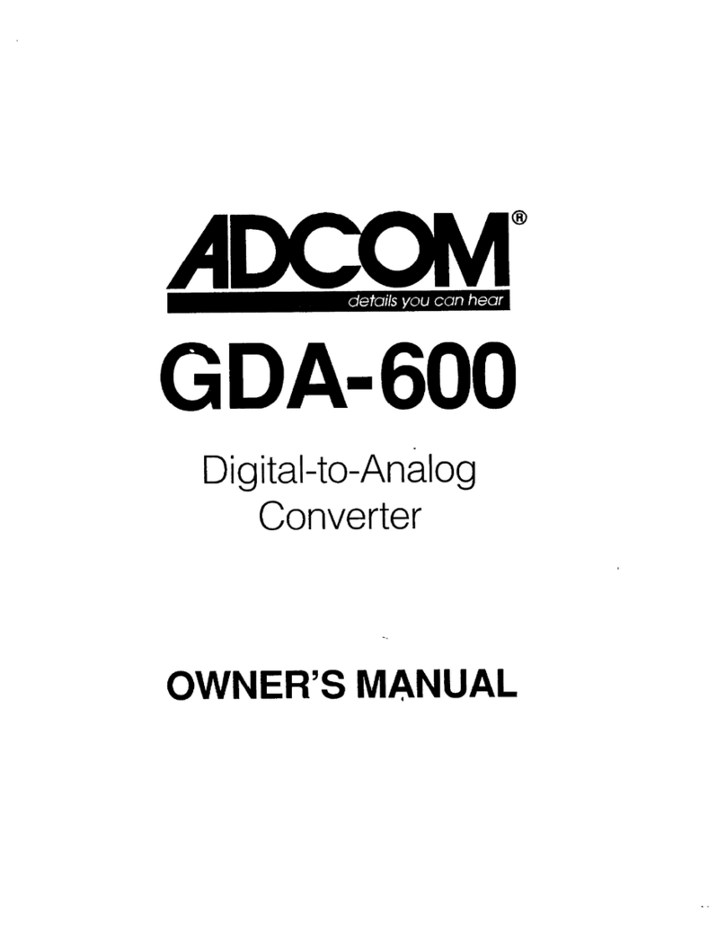 Adcom GDA-600 owner's manual Adcom GDA-600 owner's manual