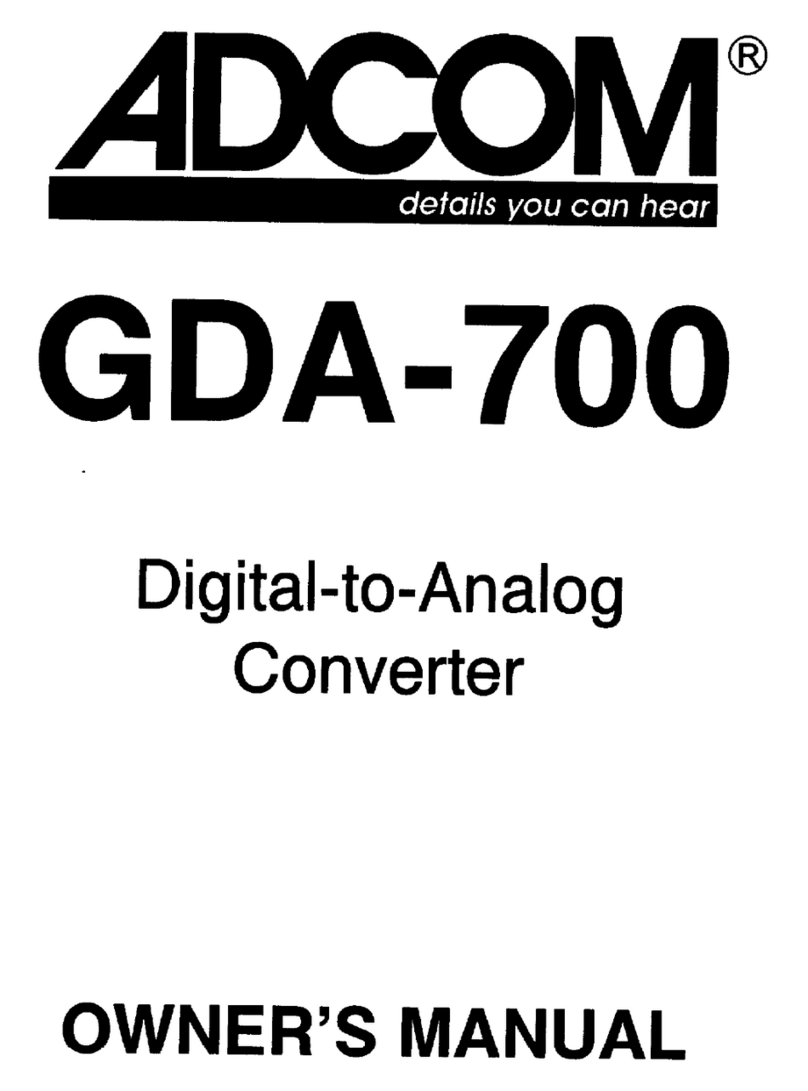 Adcom GDA-700 owner's manual