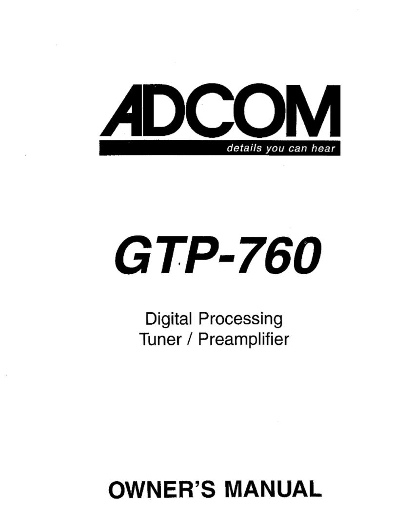 Adcom GTP-760 owner's manual