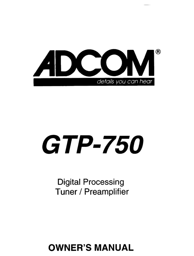 Adcom GTP-750 owner's manual