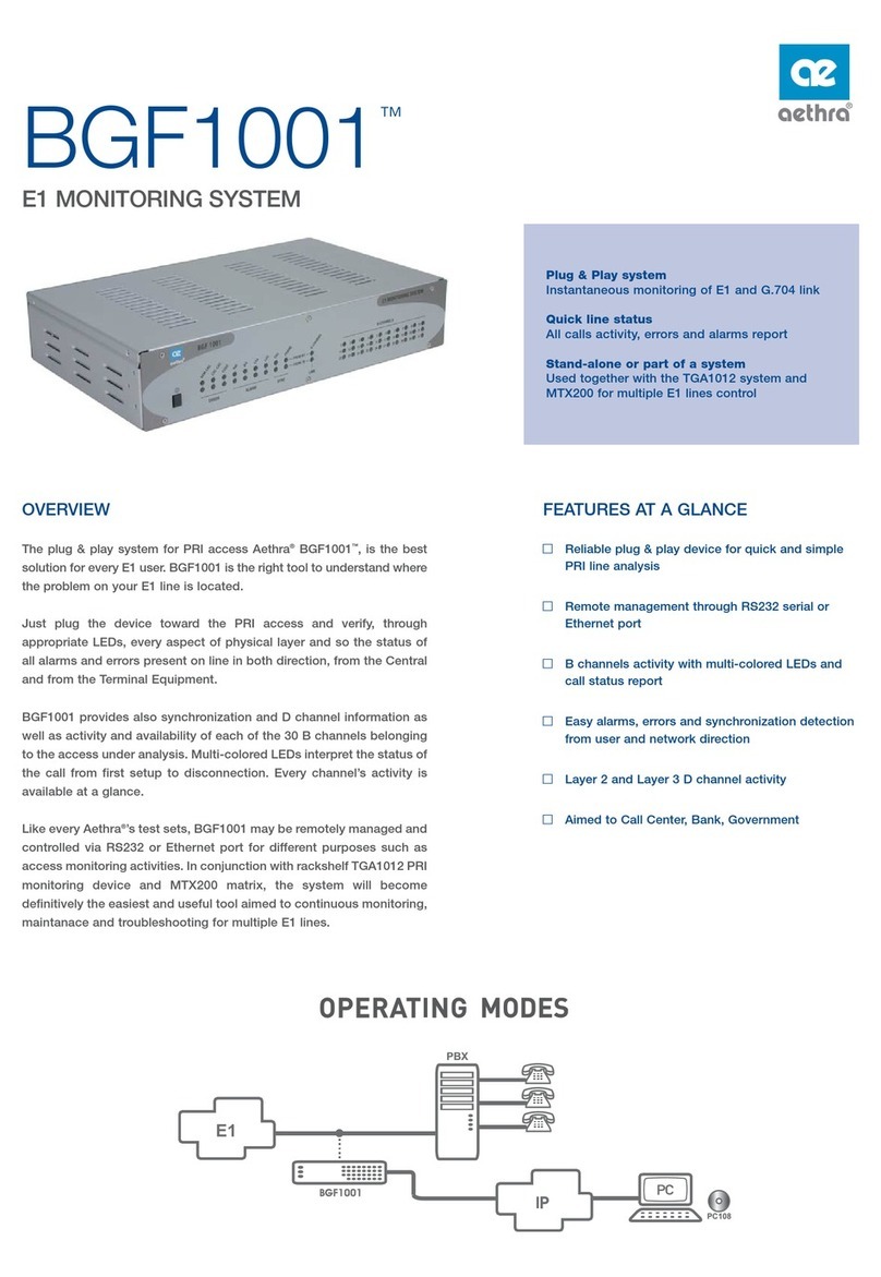 Aethra BGF1001 Technical specifications