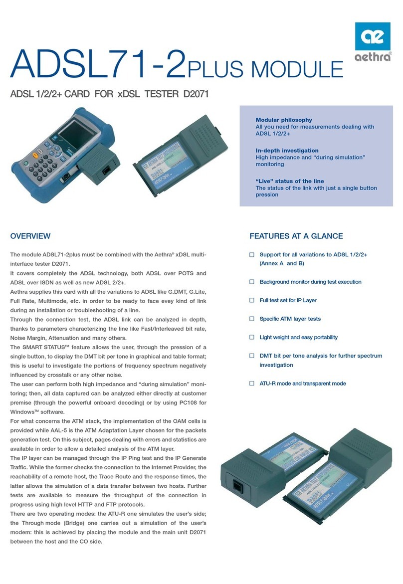 Aethra ADSL71-2Plus Technical specifications Aethra ADSL71-2Plus Technical specifications