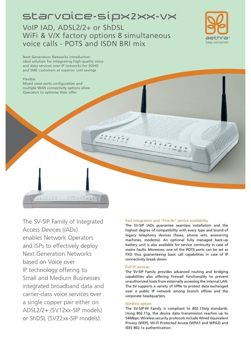Aethra SV1204 Technical specifications