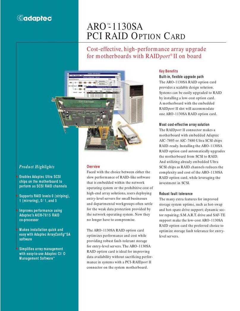 Adaptec ARO-1130SA User manual Adaptec ARO-1130SA User manual