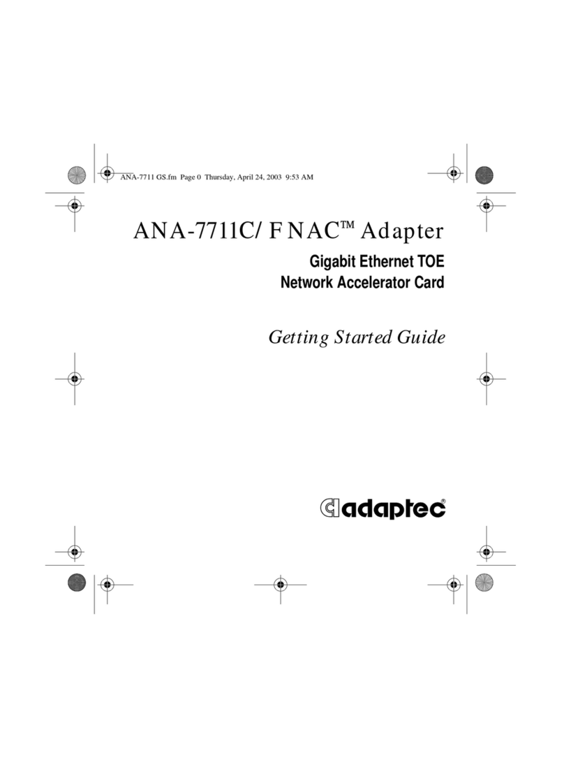 Adaptec ANA-7711C/F Getting started guide Adaptec ANA-7711C/F Getting started guide
