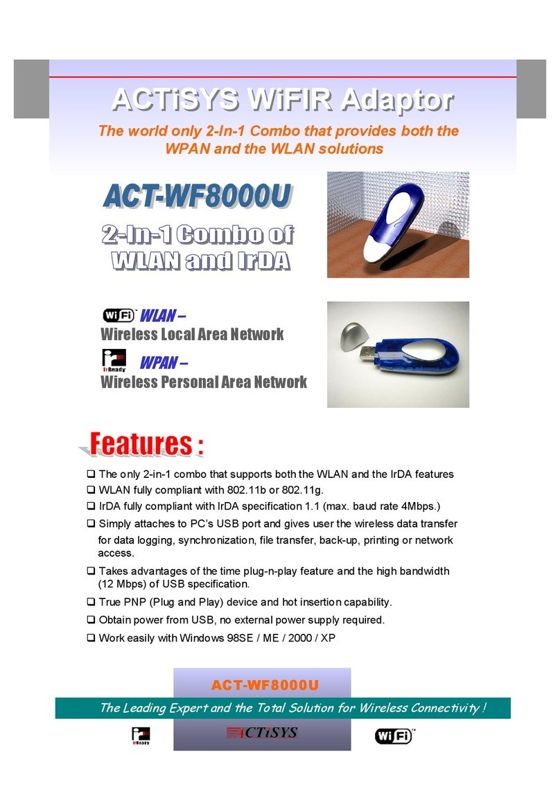 ACTiSYS ACT-WF8000U User manual ACTiSYS ACT-WF8000U User manual