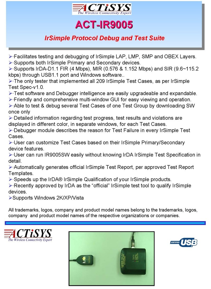 ACTiSYS IR9005 Specifications