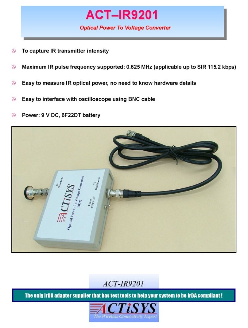 ACTiSYS IR9201 Specifications