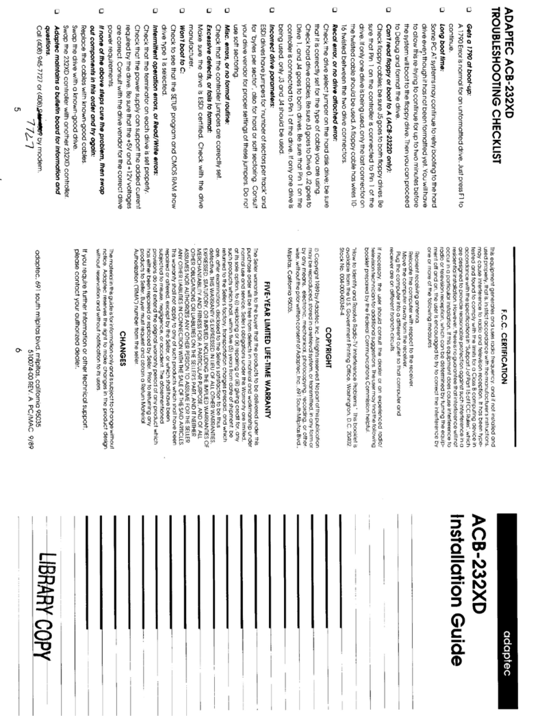 Adaptec ACB-232XD User manual