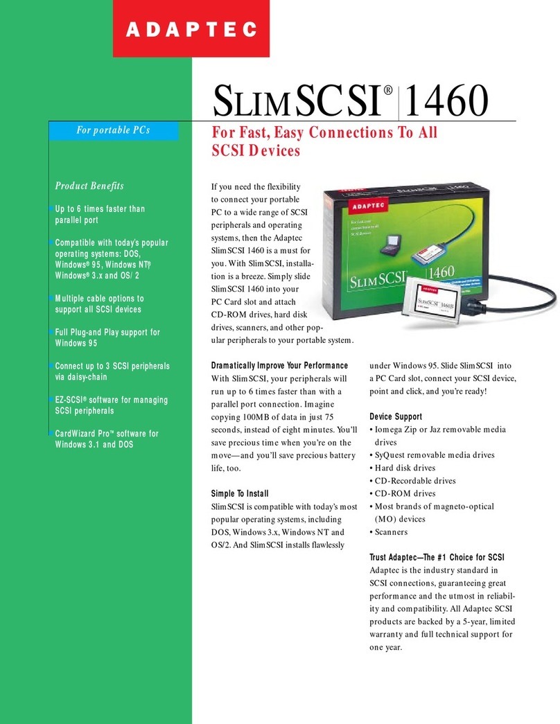 Adaptec SLIMSCSI 1460 Technical specifications