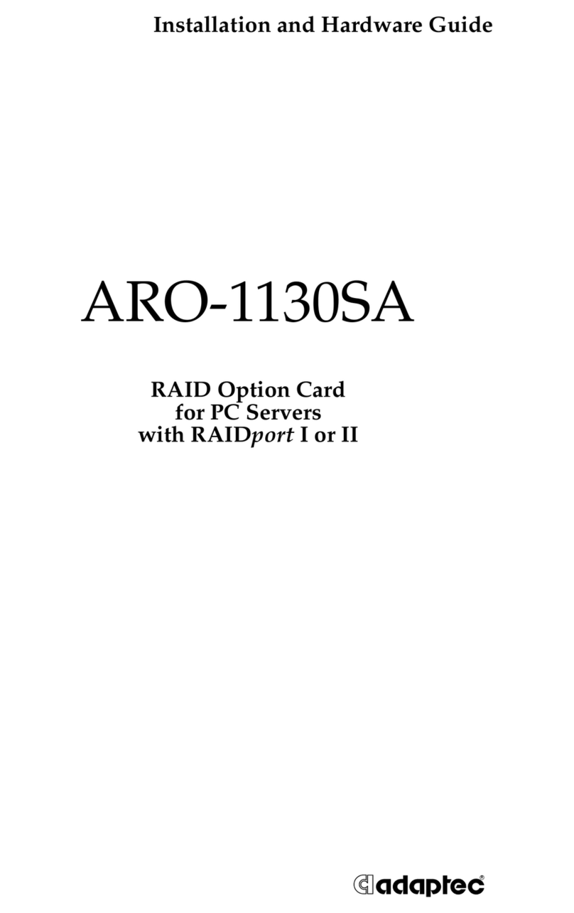 Adaptec ARO-1130SA Installation and hardware guide Adaptec ARO-1130SA Installation and hardware guide
