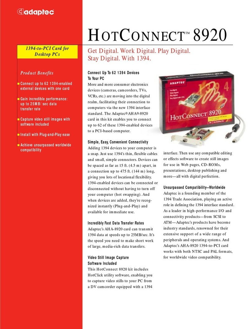 Adaptec HotConnect 8920 User manual