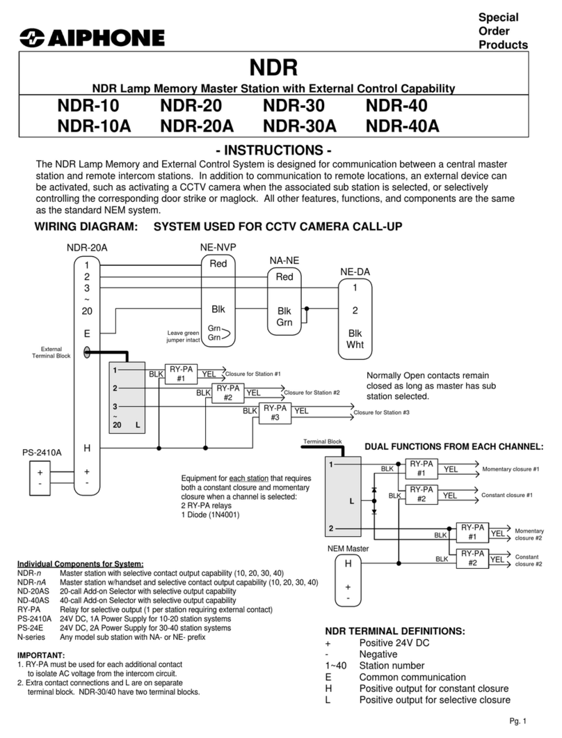 Aiphone NDR-10 instructions
