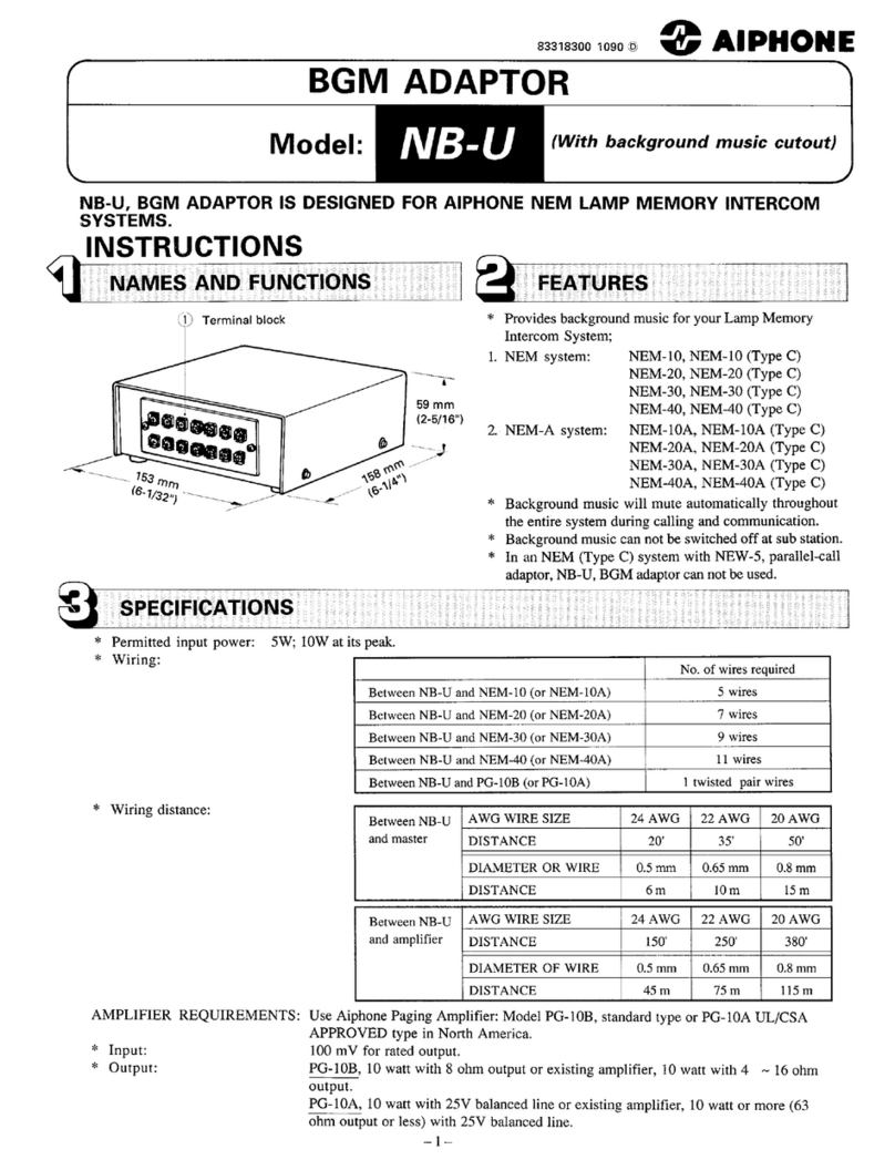 Aiphone NB-U User manual