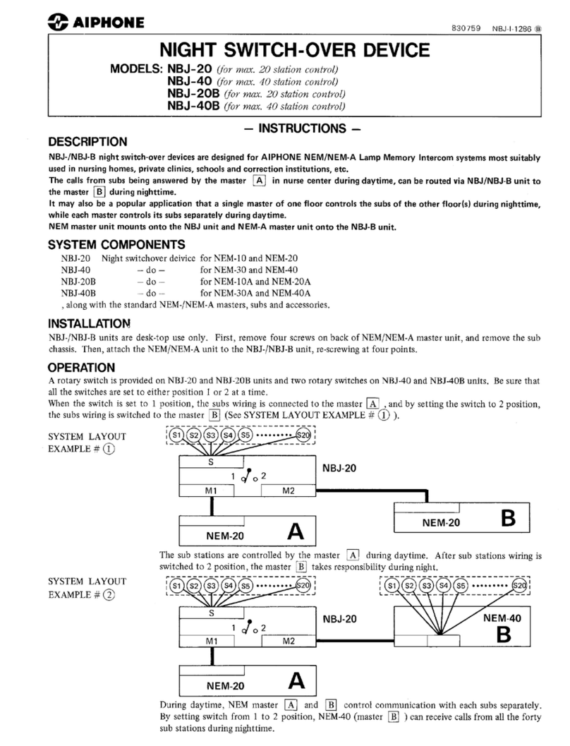 Aiphone NBJ-20 User manual