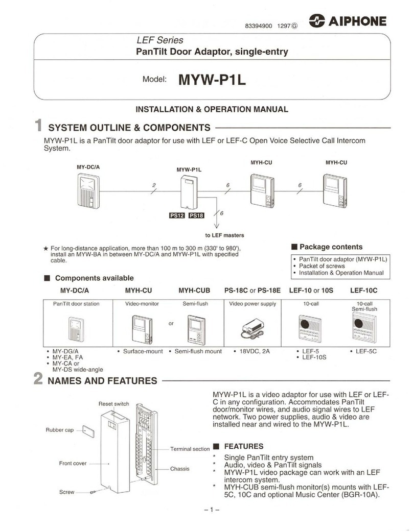 Aiphone MYW-P1L User manual