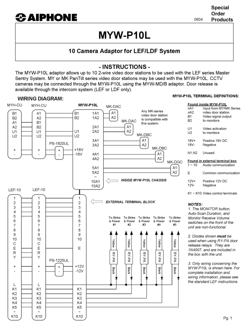Aiphone MYW-P10L User manual Aiphone MYW-P10L User manual