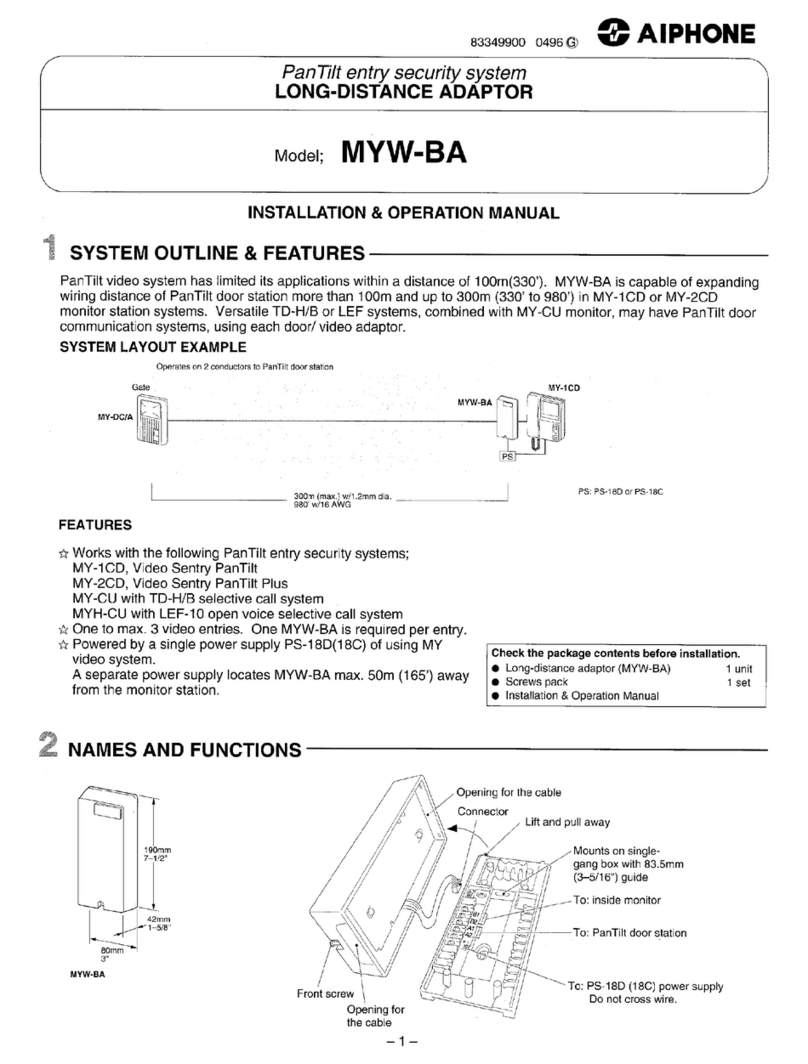 Aiphone MYW-BA User manual