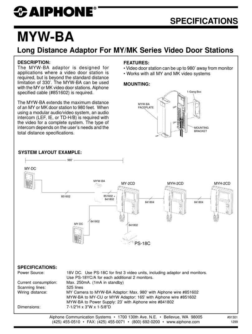 Aiphone MYW-BA User manual