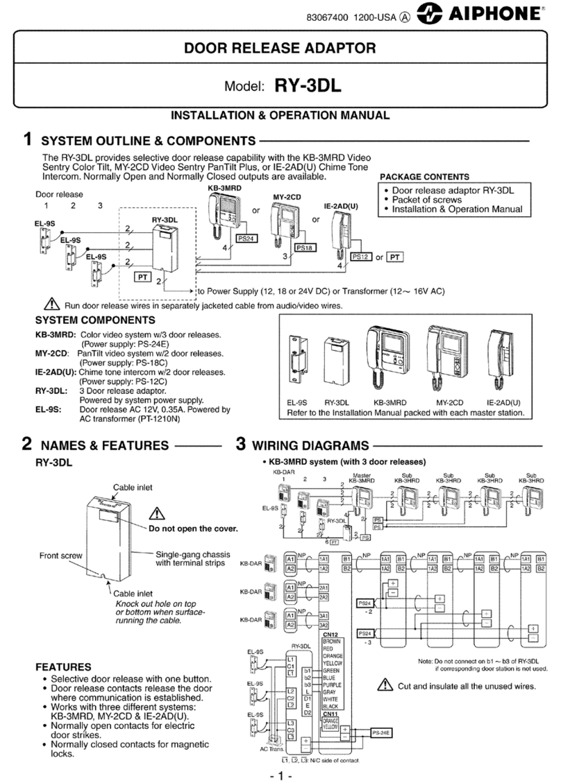 Aiphone RY-3DL User manual
