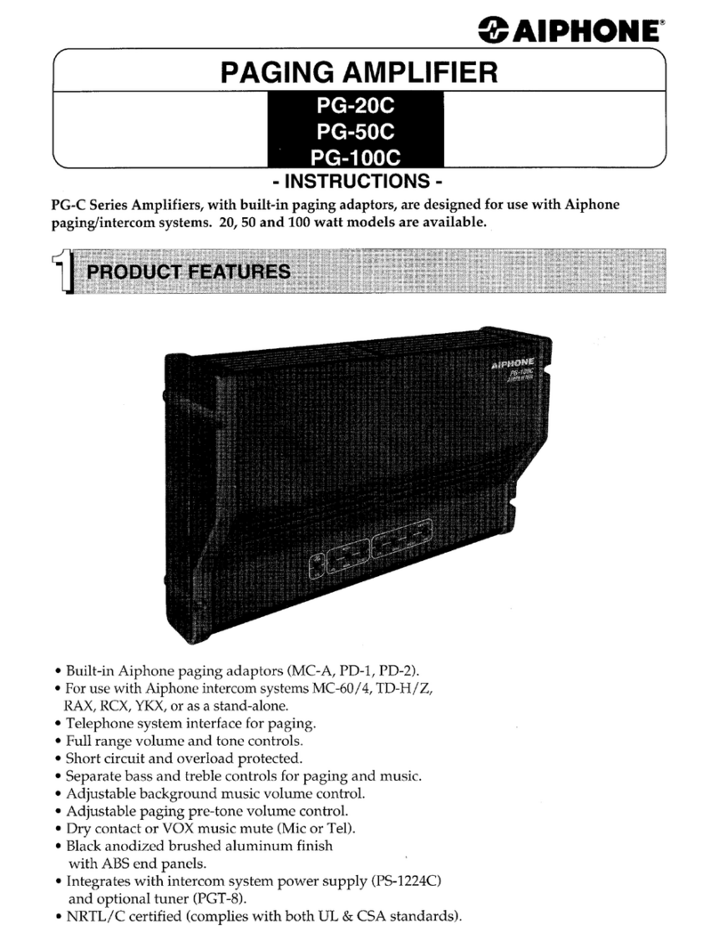 Aiphone PG-100C User manual