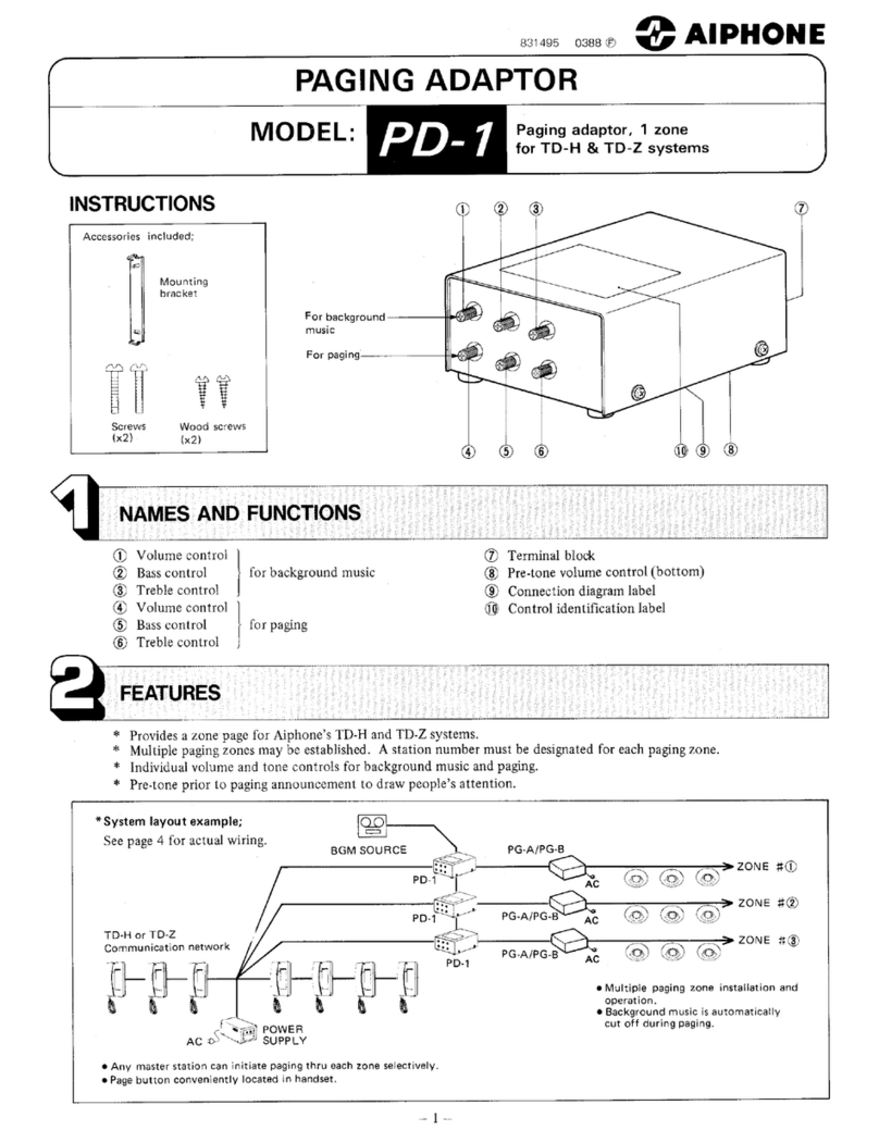 Aiphone PD-1 instructions