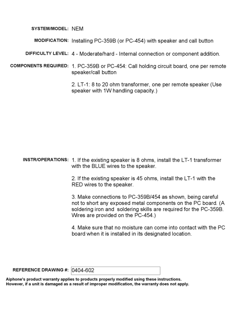 Aiphone PC-359B instructions