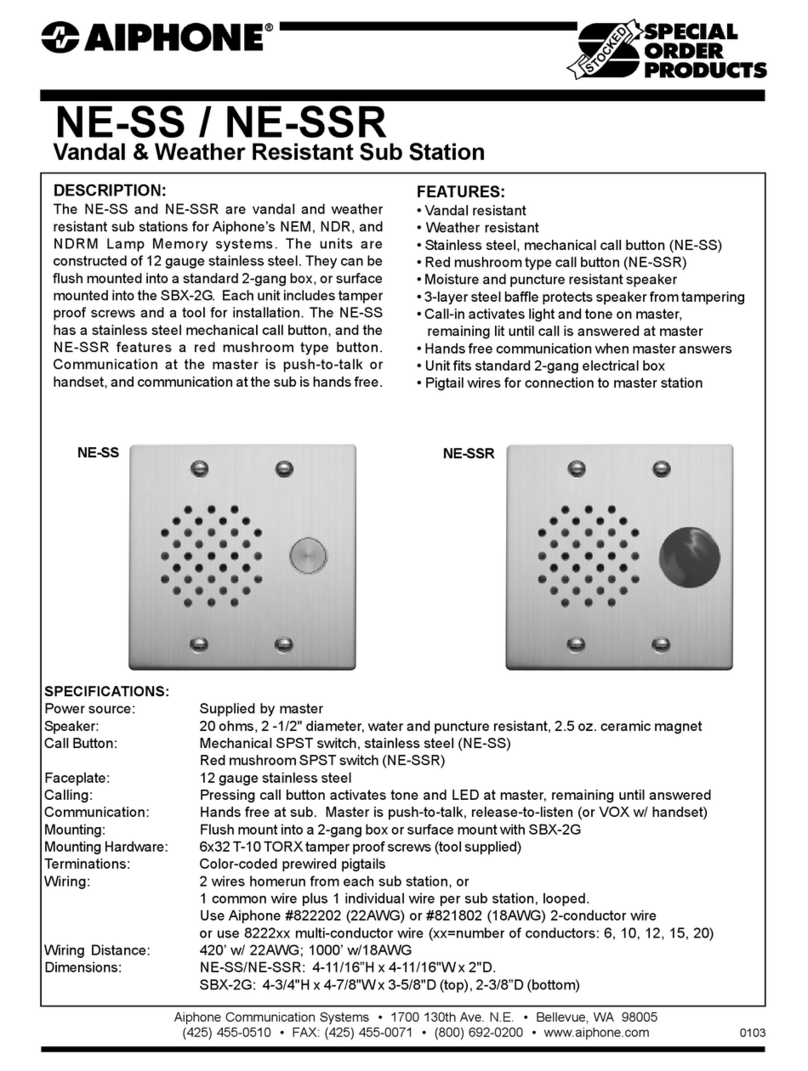 Aiphone NE-SS User manual