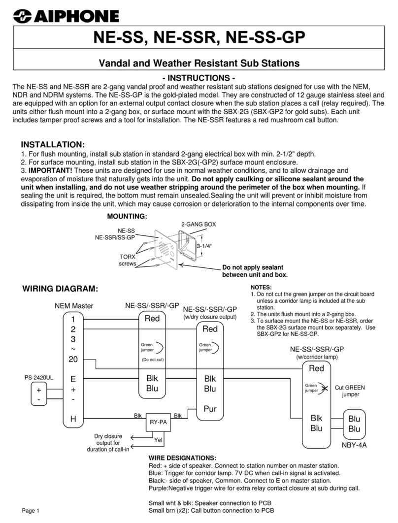 Aiphone NE-SS instructions