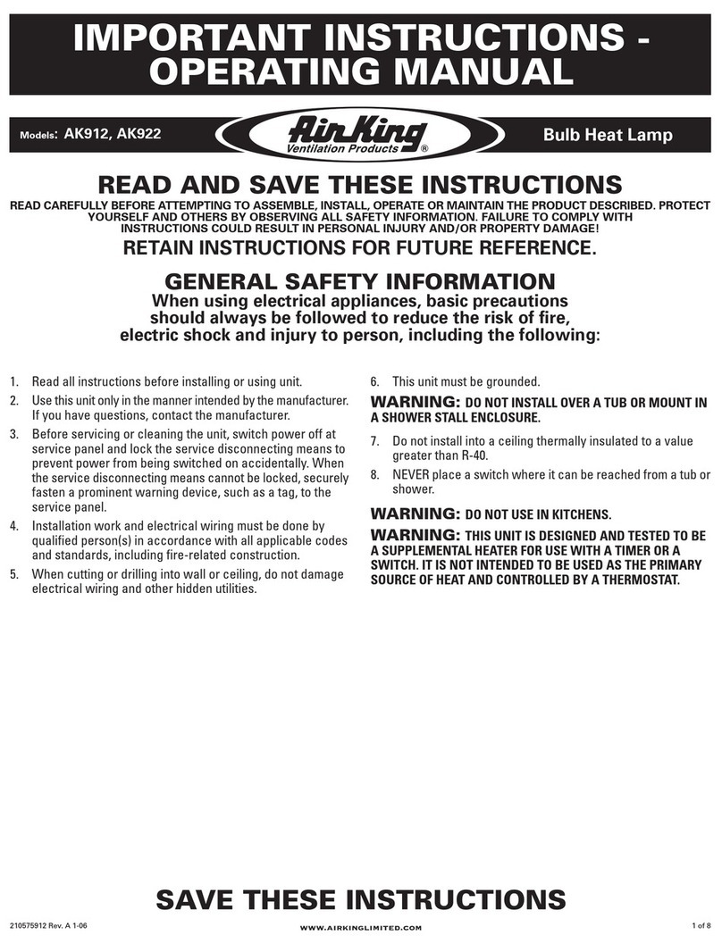 Air King AK912 operating manual