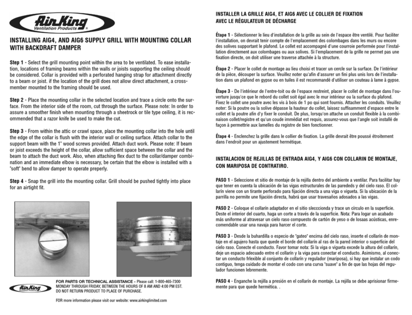 Air King AIG4 supplementary guide Air King AIG4 supplementary guide